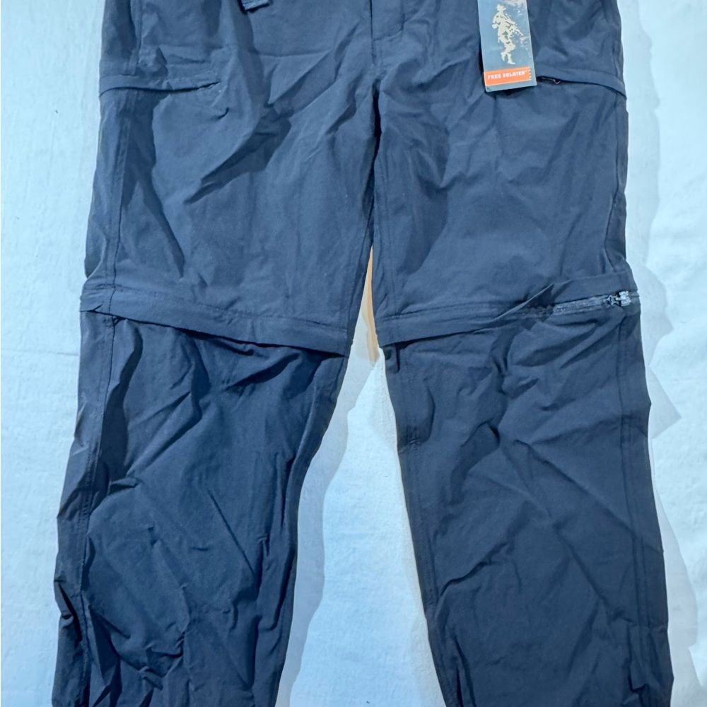 Men's Black Convertible Cargo Pants with Zip-Off Legs